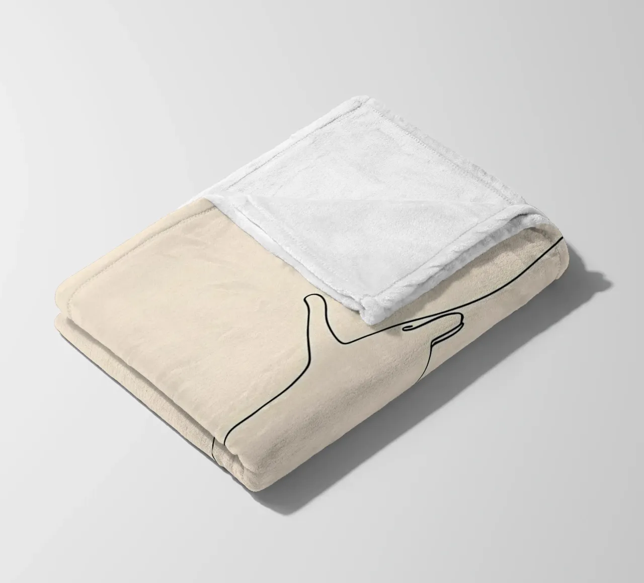 Minimalist Line Drawing of A Cat leaping | Modern Abstract fleece blanket by Viv Line Art