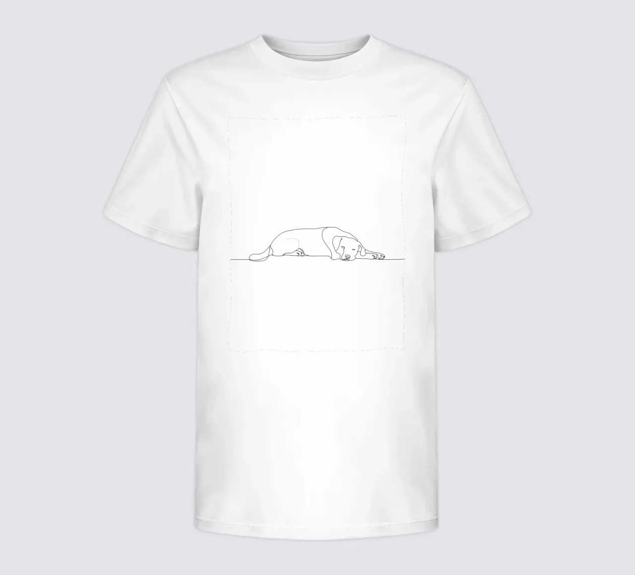 Minimalist Line Drawing of a Dog Sleeping | Modern Abstract kids t-shirt by Viv Line Art
