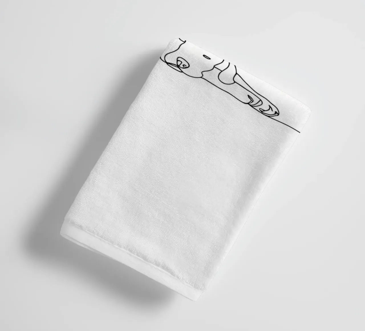 Minimalist Line Drawing of a Dog Sleeping | Modern Abstract towel by Viv Line Art