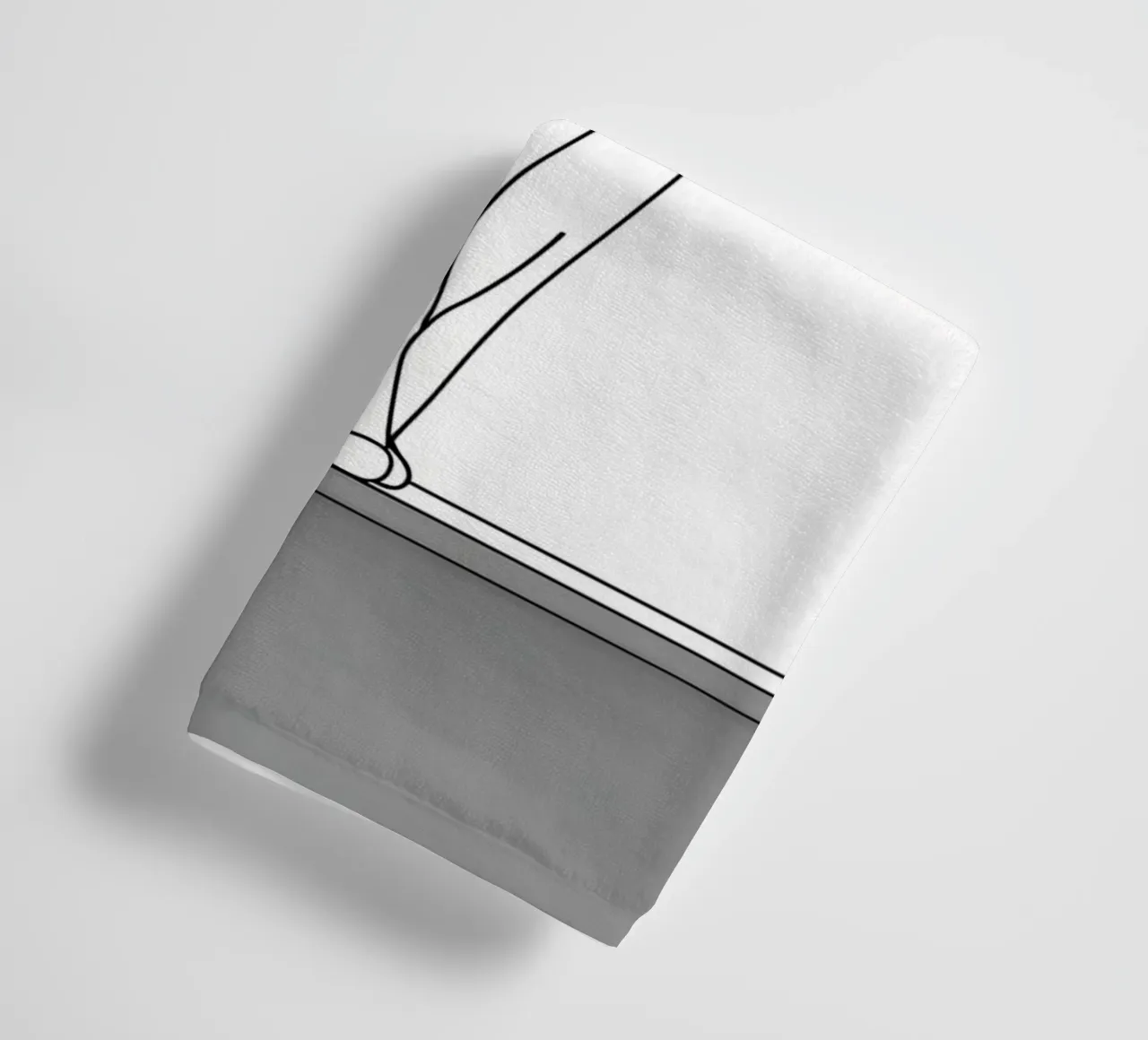 Dessin au trait minimaliste d'un chat assis sur une fenêtre serviette de bain de Viv Line Art