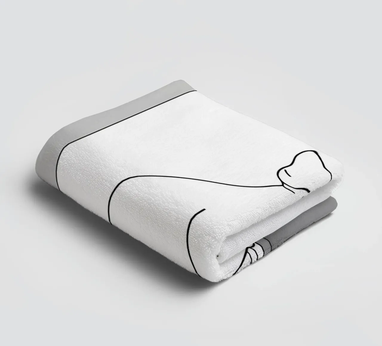 Minimalist Line Drawing of a Cat Sitting on a Window towel by Viv Line Art