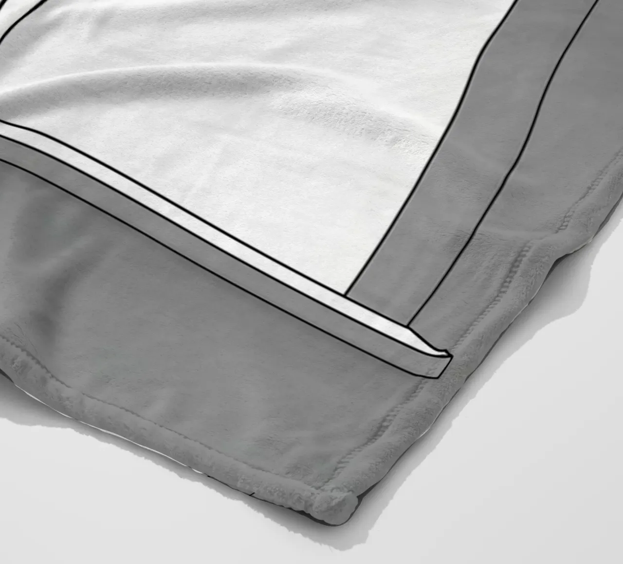 Minimalist Line Drawing of a Cat Sitting on a Window fleece blanket by Viv Line Art
