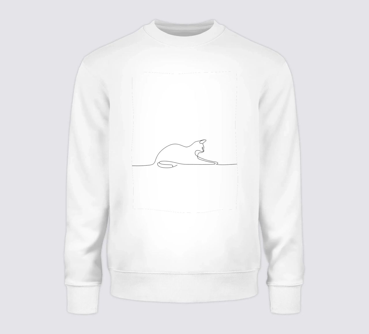 Minimalist Line Drawing of a Cat Flexing | Modern Abstract A sweatshirt by Viv Line Art