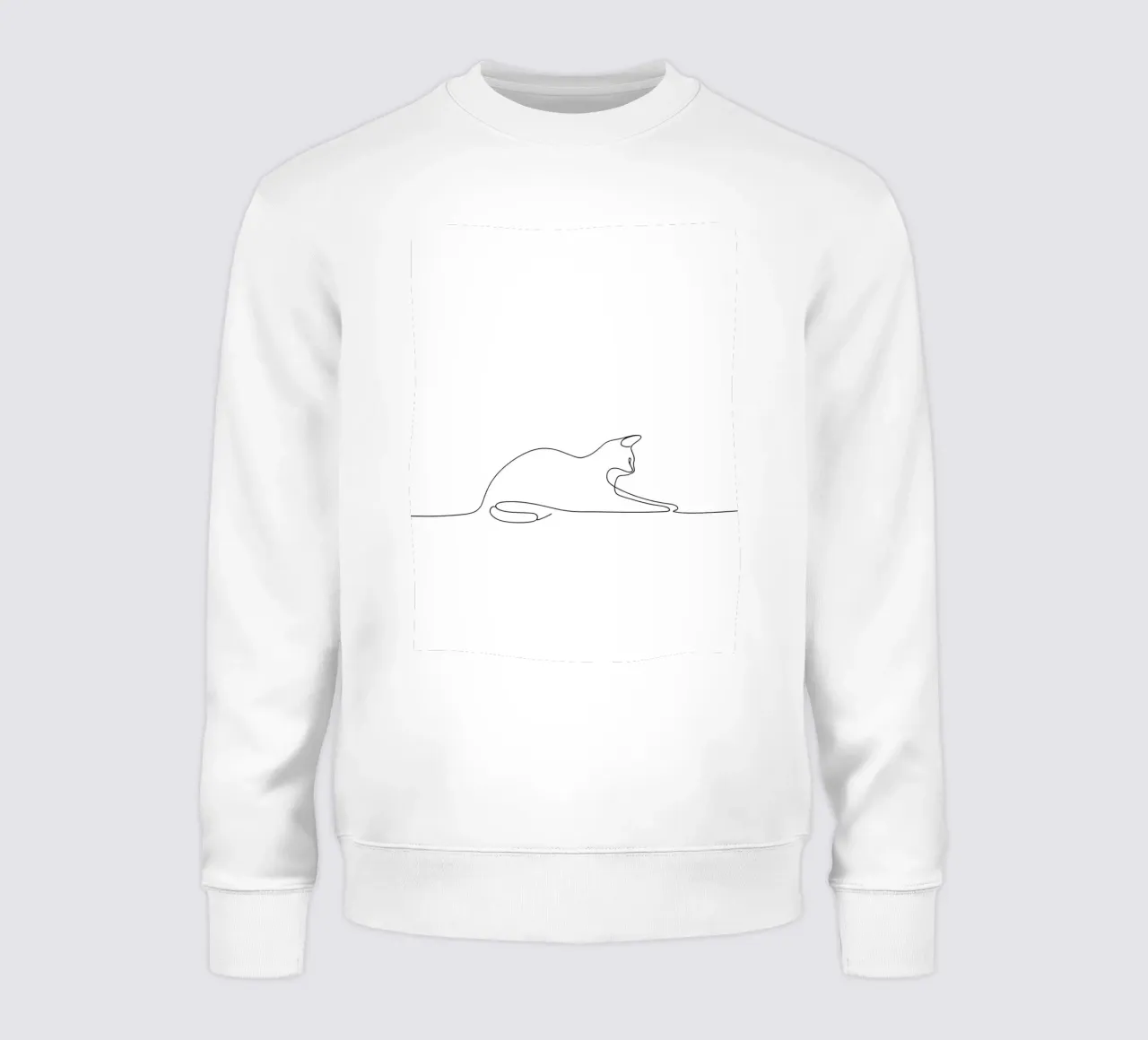 Dessin au trait minimaliste d'un chat qui s'étire - Abstrait moderne A sweat de Viv Line Art