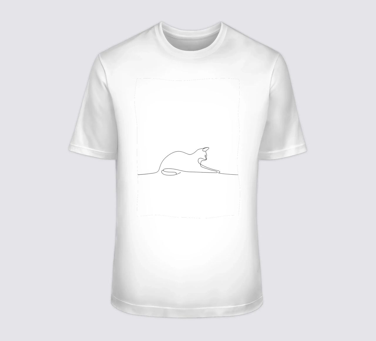 Minimalist Line Drawing of a Cat Flexing | Modern Abstract A t-shirt by Viv Line Art