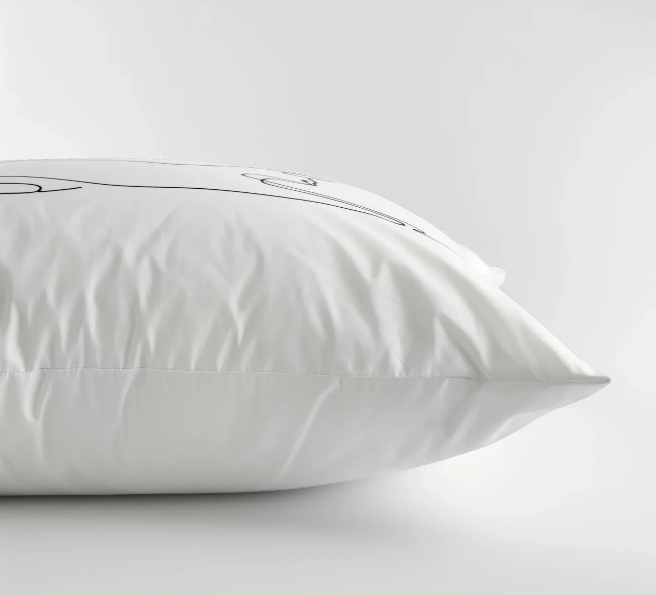 Minimalist Line Drawing of a Cat Flexing | Modern Abstract A decorative cushion by Viv Line Art