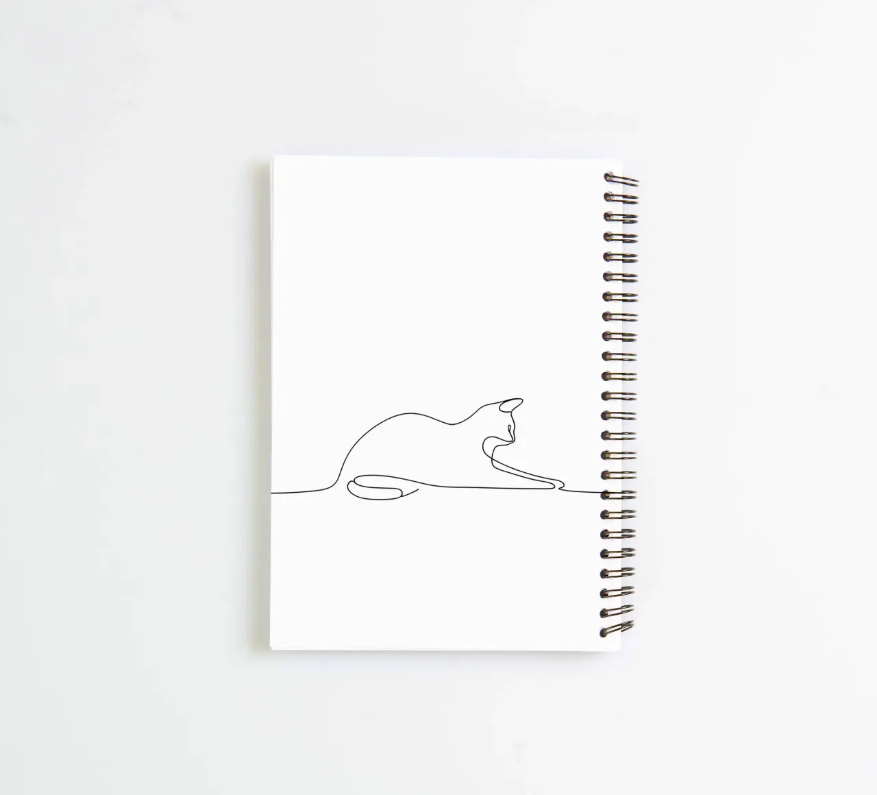 Minimalist Line Drawing of a Cat Flexing | Modern Abstract A spiral notebook by Viv Line Art