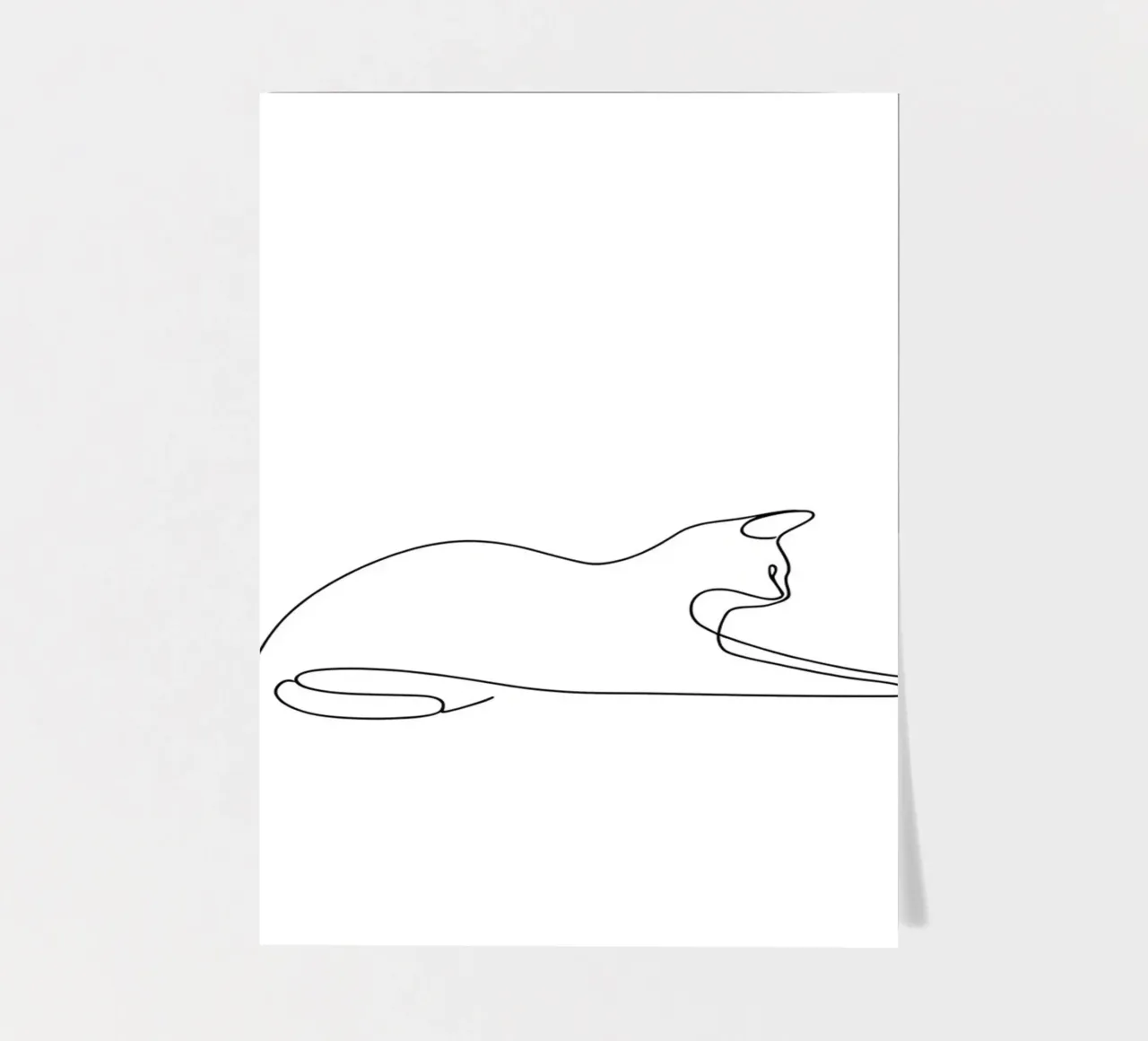 Minimalist Line Drawing of a Cat Flexing | Modern Abstract A sticker sheet by Viv Line Art
