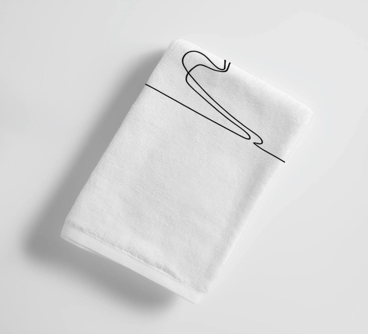 Minimalist Line Drawing of a Cat Flexing | Modern Abstract A towel by Viv Line Art
