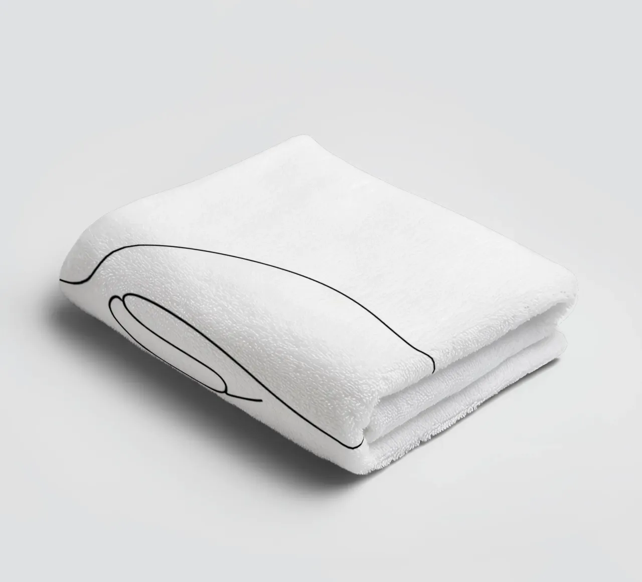 Minimalistische Strichzeichnung einer Katze Flexing | Modern Abstract A Handtuch von Viv Line Art