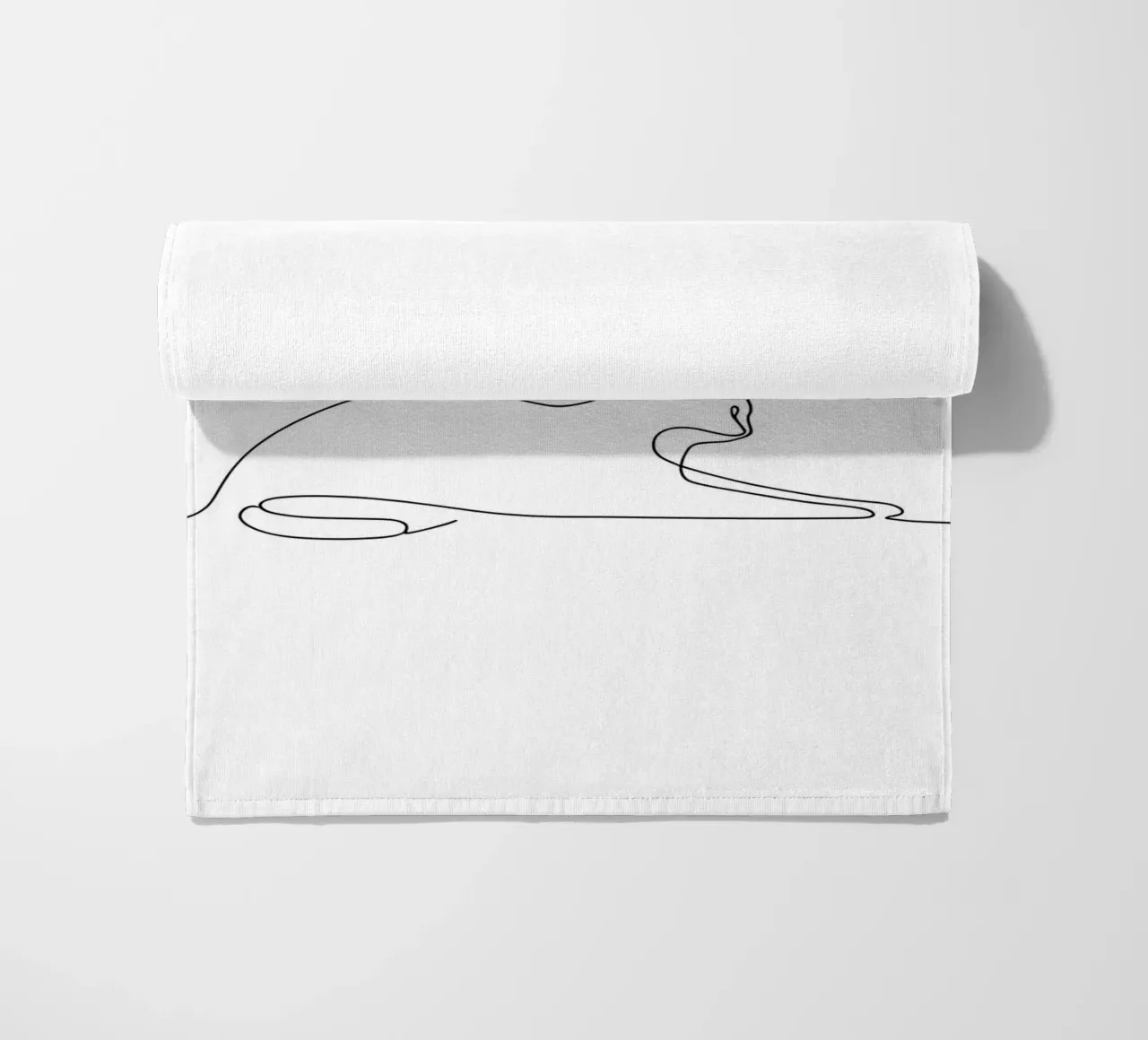 Minimalist Line Drawing of a Cat Flexing | Modern Abstract A beach towel by Viv Line Art