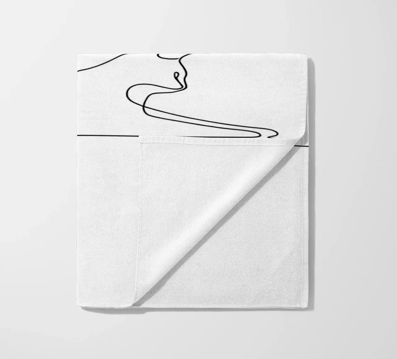 Minimalist Line Drawing of a Cat Flexing | Modern Abstract A beach towel by Viv Line Art