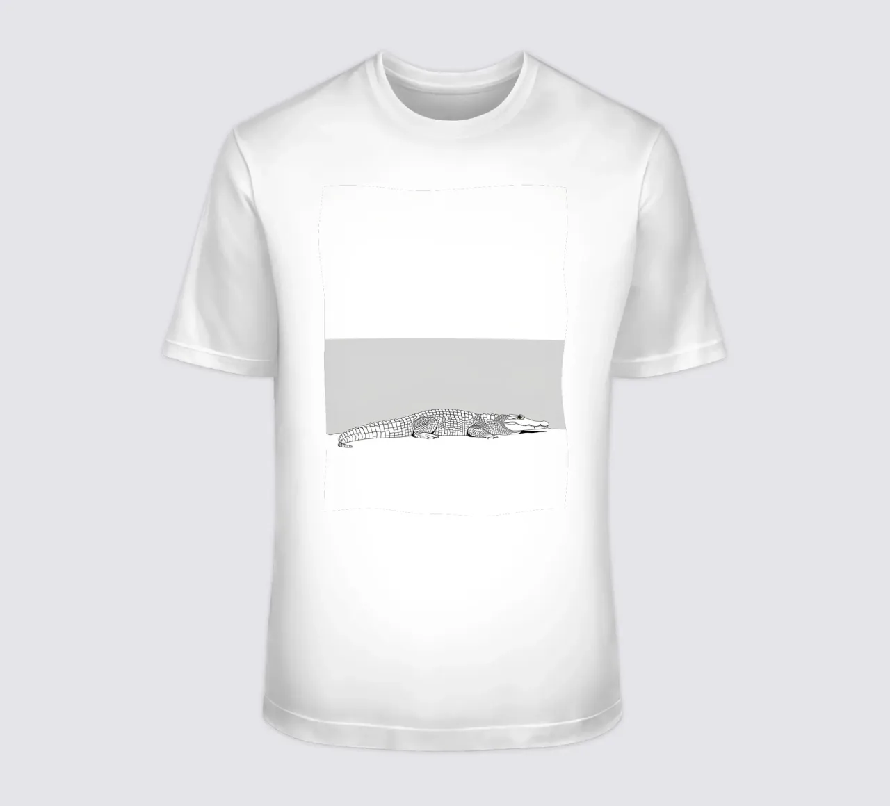 Minimalist Line Drawing of a Crocodile | Modern Abstract Art t-shirt by Viv Line Art