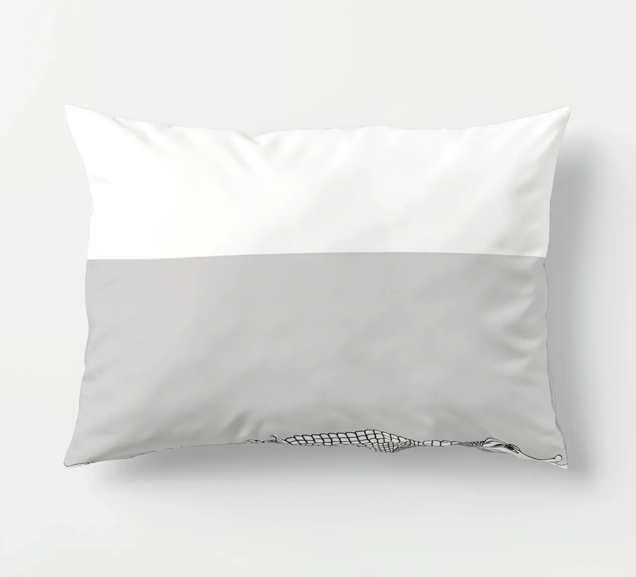 Minimalist Line Drawing of a Crocodile | Modern Abstract Art decorative cushion by Viv Line Art