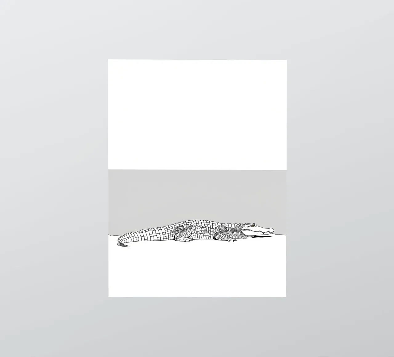 Minimalist Line Drawing of a Crocodile | Modern Abstract Art sticker by Viv Line Art