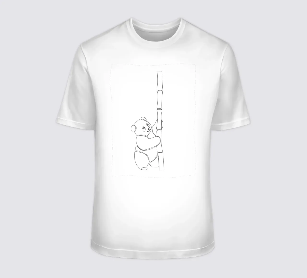 Minimalistische Strichzeichnung eines Pandas | Moderne abstrakte Kunst T-Shirt von Viv Line Art