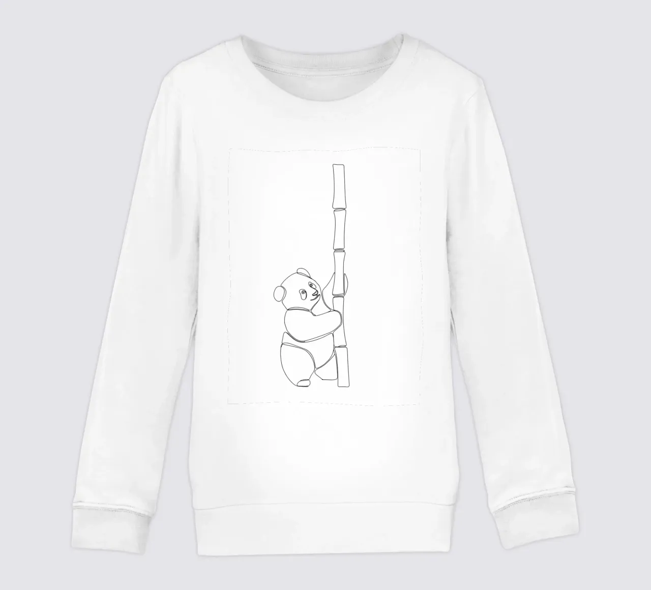 Minimalist Line Drawing of a Panda | Modern Abstract Art kids sweatshirt by Viv Line Art
