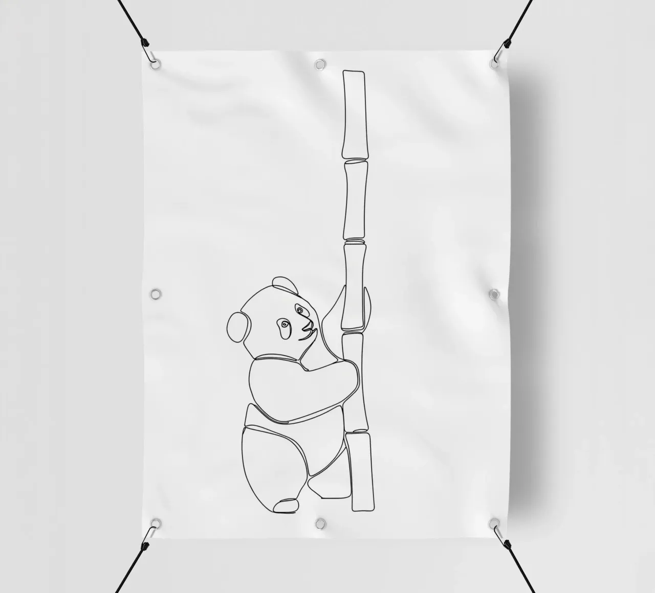 Minimalist Line Drawing of a Panda | Modern Abstract Art pvc cover by Viv Line Art