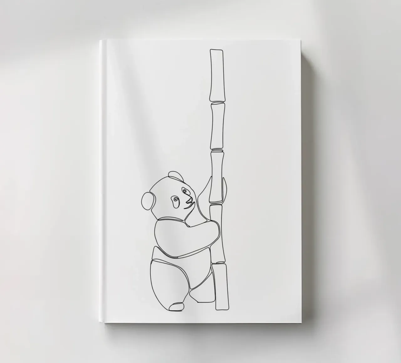 Minimalist Line Drawing of a Panda | Modern Abstract Art notebook by Viv Line Art
