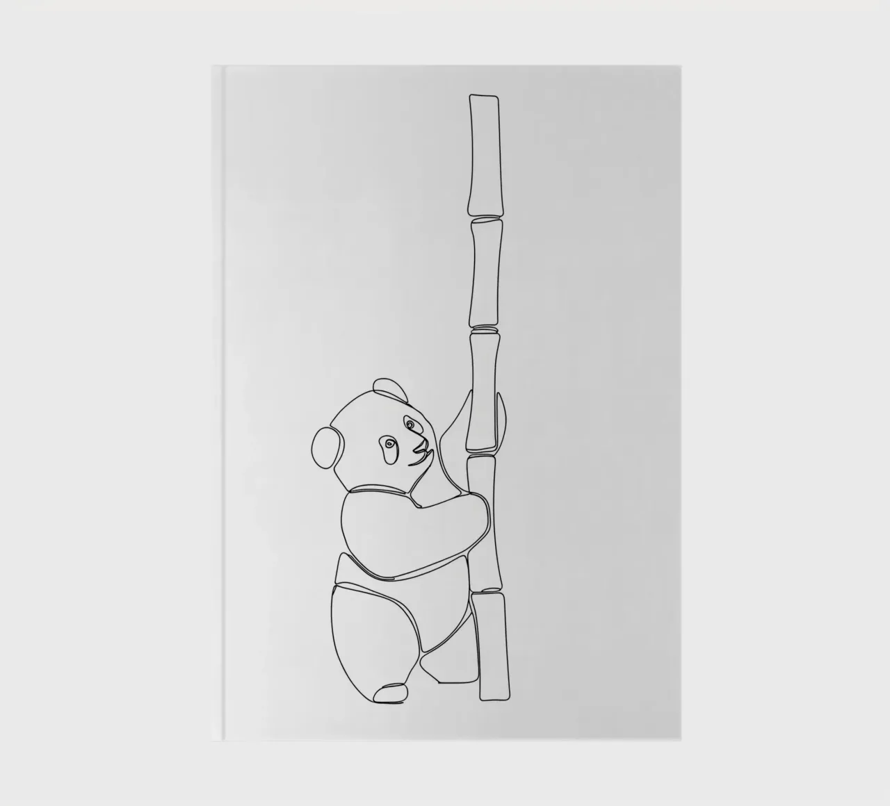 Minimalist Line Drawing of a Panda | Modern Abstract Art notebook by Viv Line Art