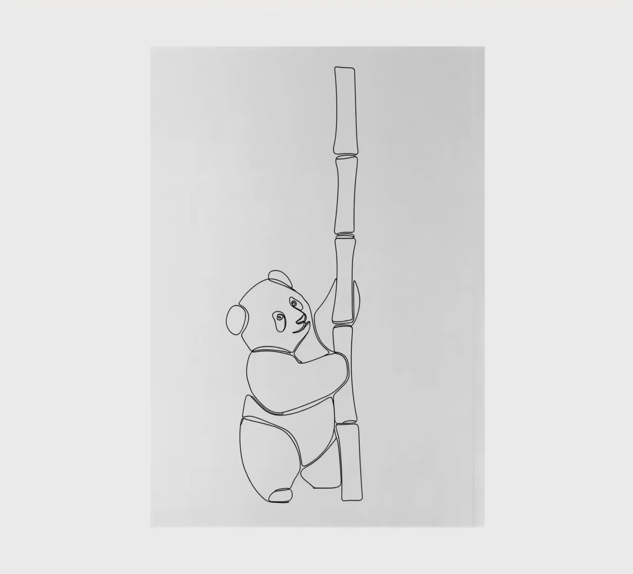 Minimalist Line Drawing of a Panda | Modern Abstract Art notebook by Viv Line Art