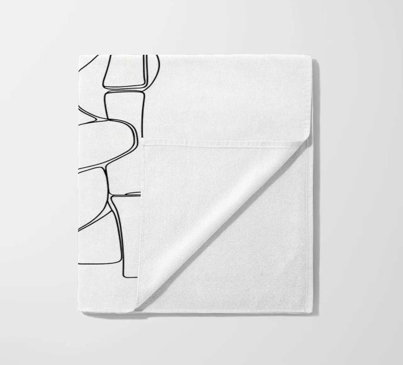 Minimalist Line Drawing of a Panda | Modern Abstract Art beach towel by Viv Line Art