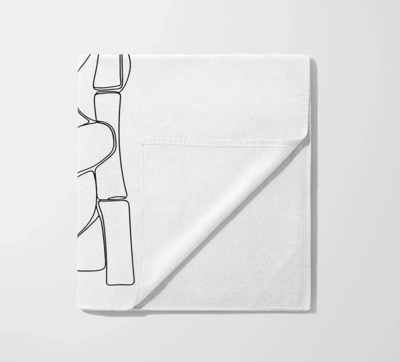 Minimalist Line Drawing of a Panda | Modern Abstract Art beach towel by Viv Line Art