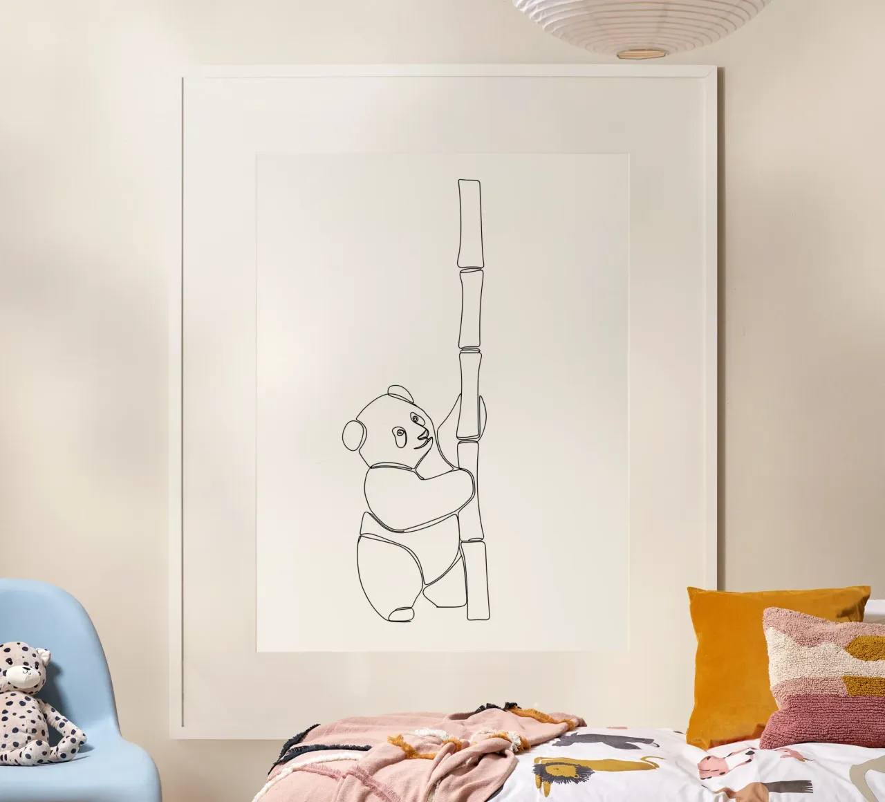 Minimalist Line Drawing of a Panda | Modern Abstract Art hahnemühle by Viv Line Art
