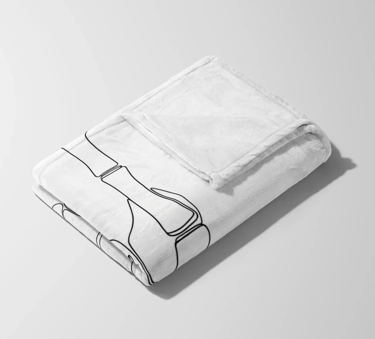Minimalist Line Drawing of a Panda | Modern Abstract Art fleece blanket by Viv Line Art