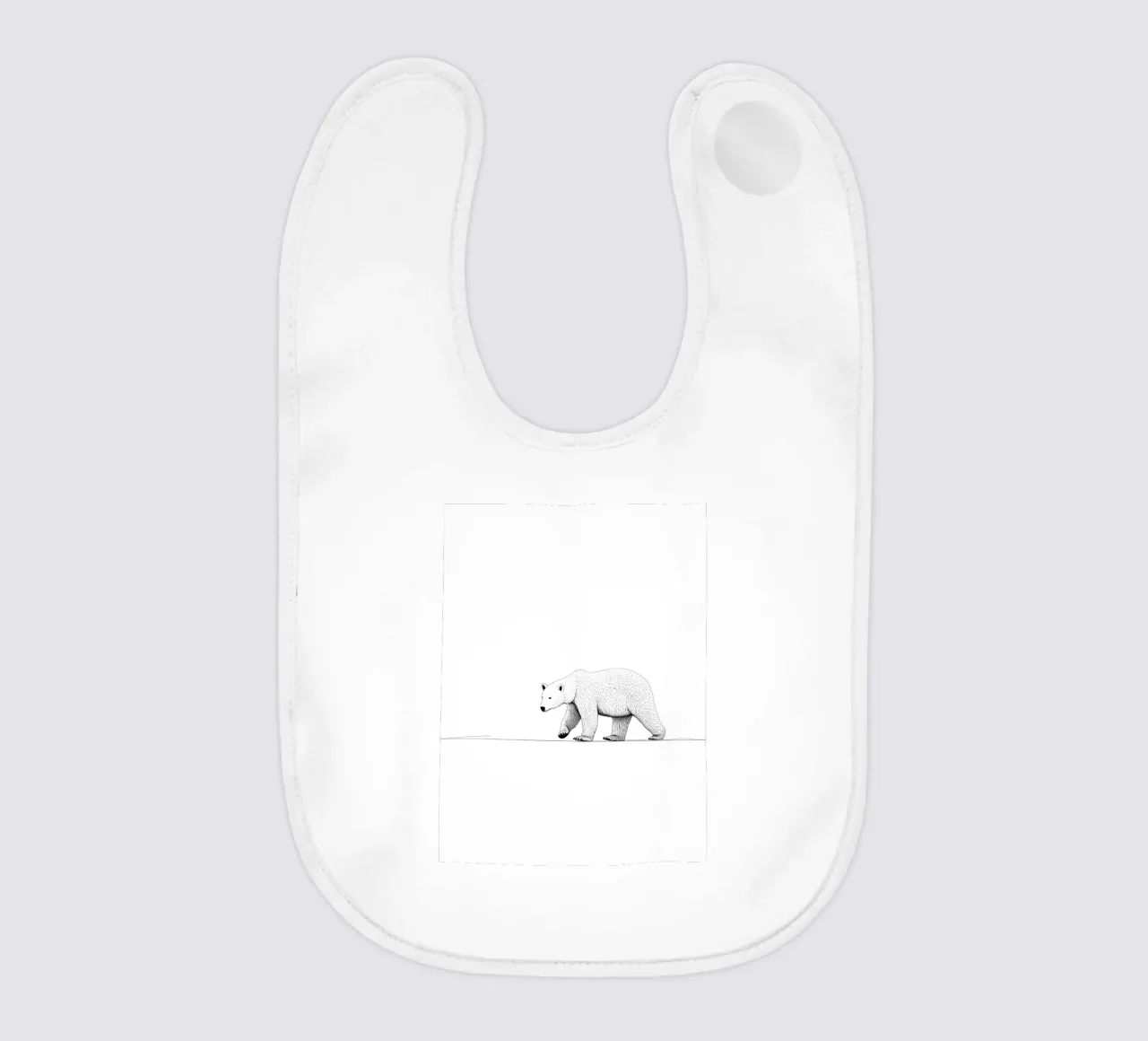 Disegno di linea minimalista di un orso polare | Ar astratto moderno bavaglino da Viv Line Art