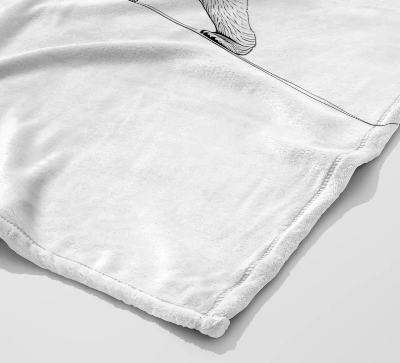 Minimalist Line Drawing of a Polar Bear | Modern Abstract Ar fleece blanket by Viv Line Art