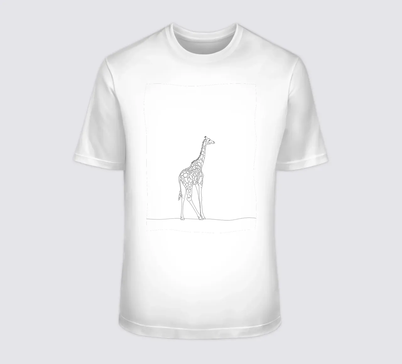Minimalist Line Drawing of a Giraffe | Modern Abstract Art t-shirt by Viv Line Art