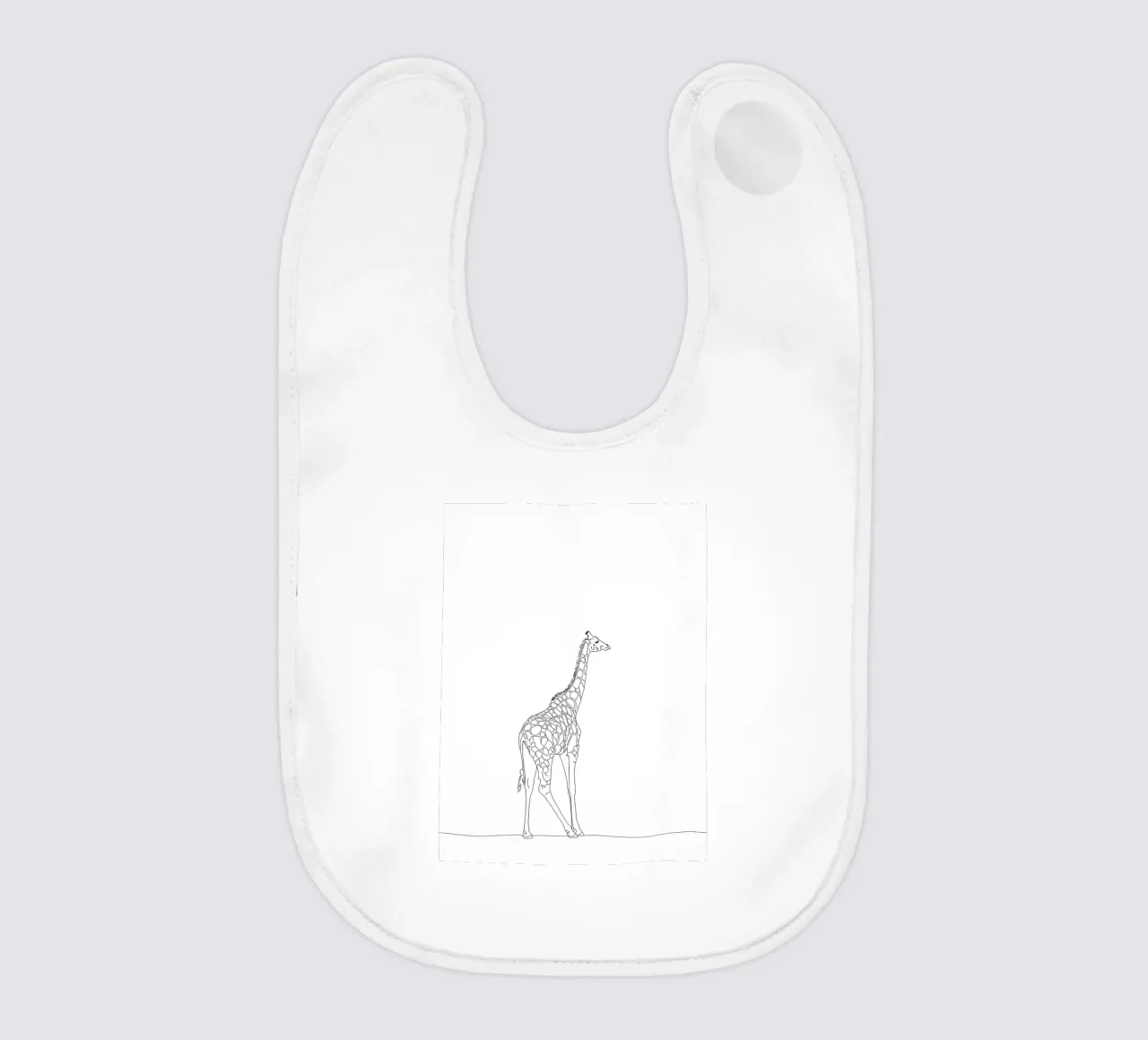 Minimalist Line Drawing of a Giraffe | Modern Abstract Art baby bib by Viv Line Art
