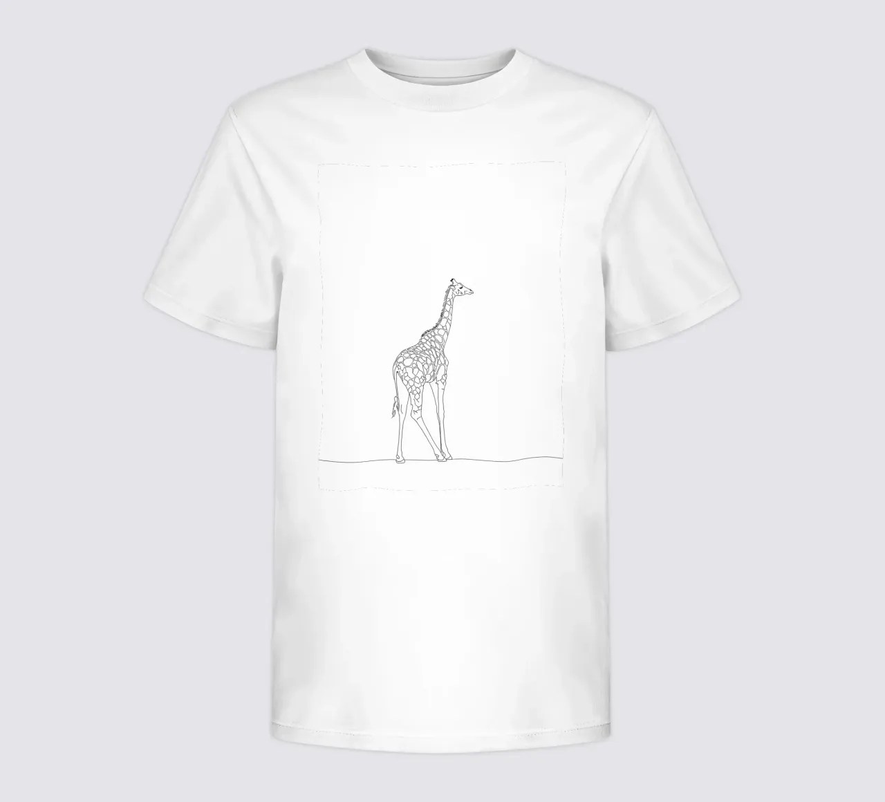 Minimalist Line Drawing of a Giraffe | Modern Abstract Art kids t-shirt by Viv Line Art