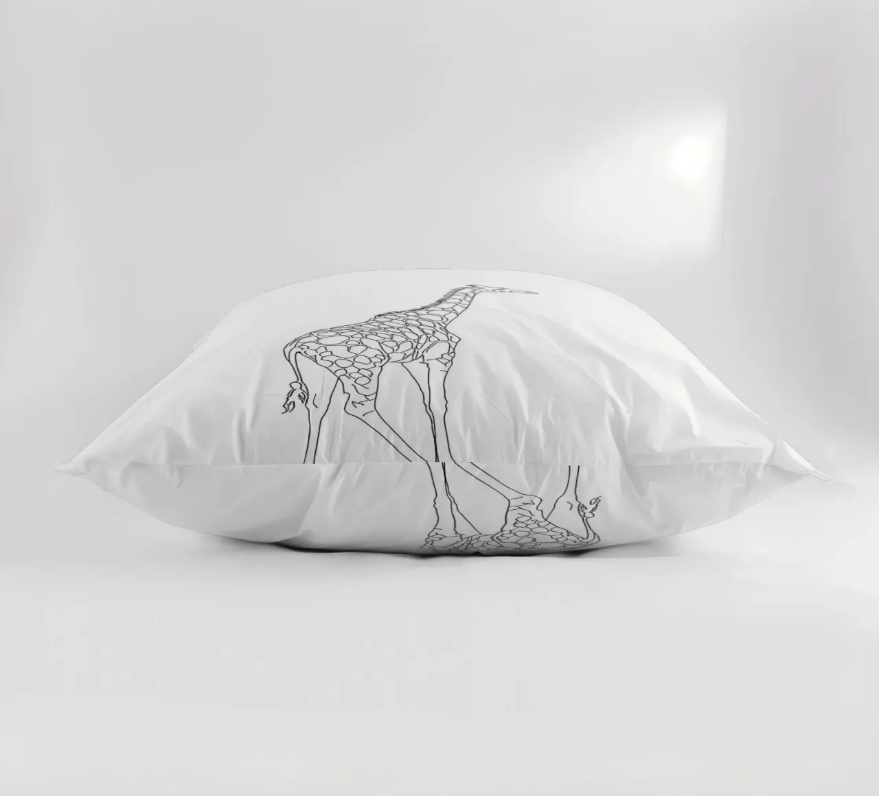 Minimalist Line Drawing of a Giraffe | Modern Abstract Art decorative cushion by Viv Line Art
