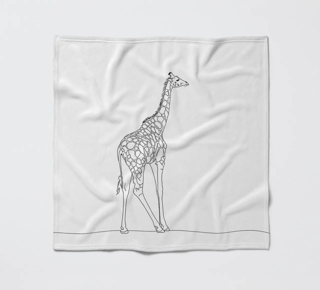 Minimalist Line Drawing of a Giraffe | Modern Abstract Art fleece blanket by Viv Line Art