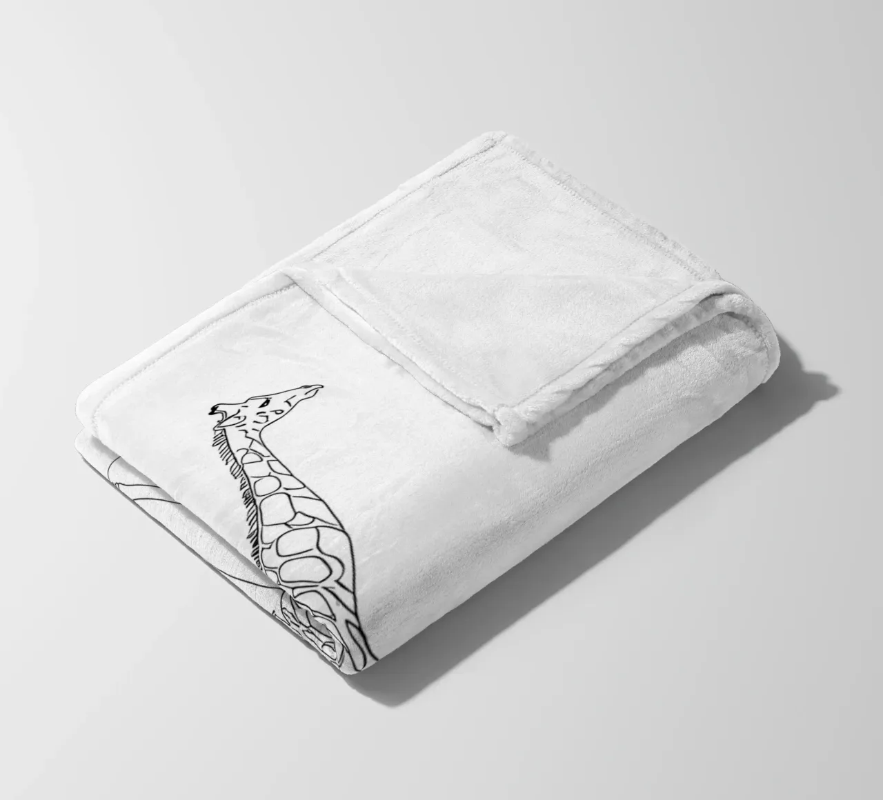 Minimalist Line Drawing of a Giraffe | Modern Abstract Art fleece blanket by Viv Line Art