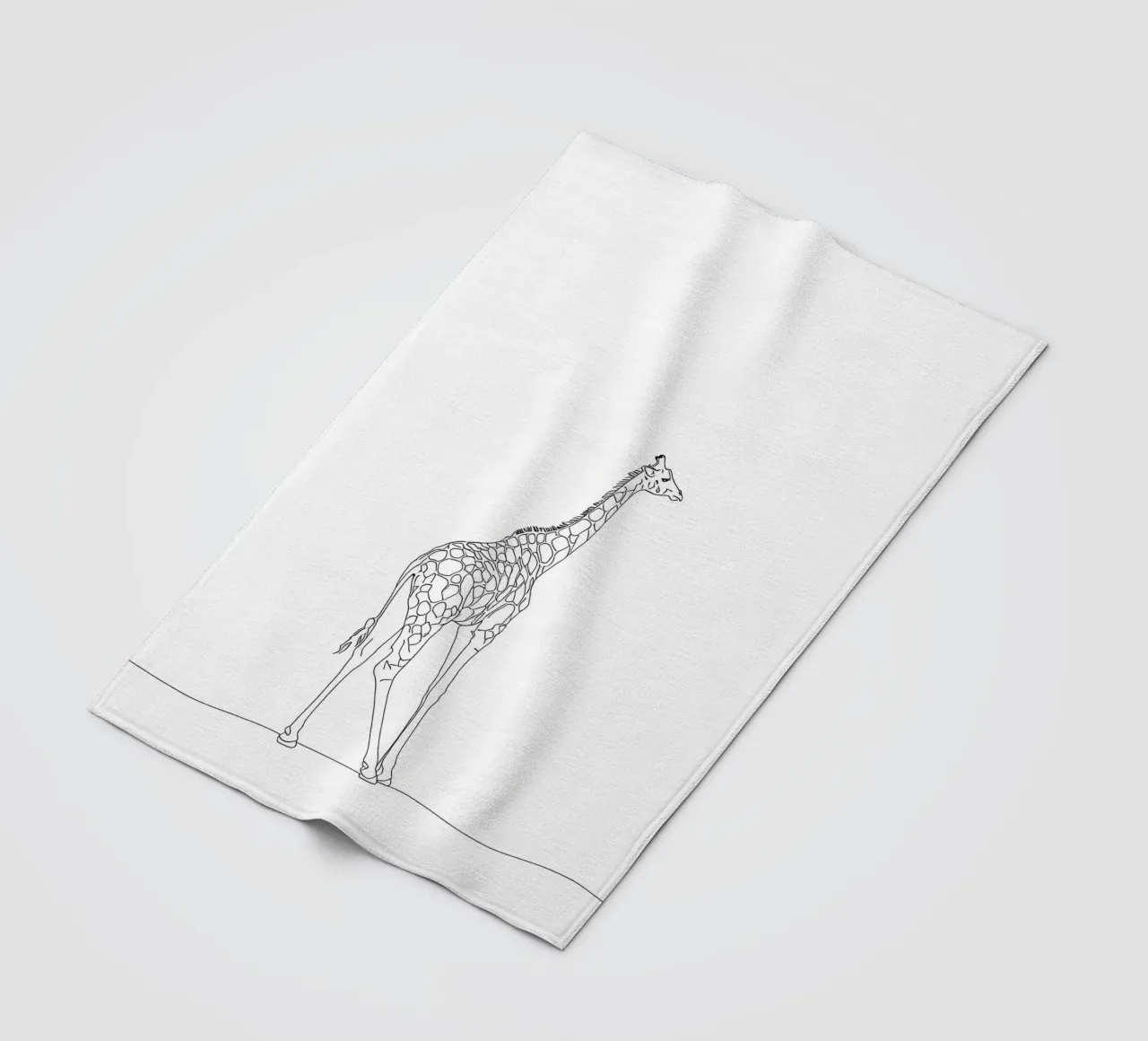Minimalist Line Drawing of a Giraffe | Modern Abstract Art fleece blanket by Viv Line Art