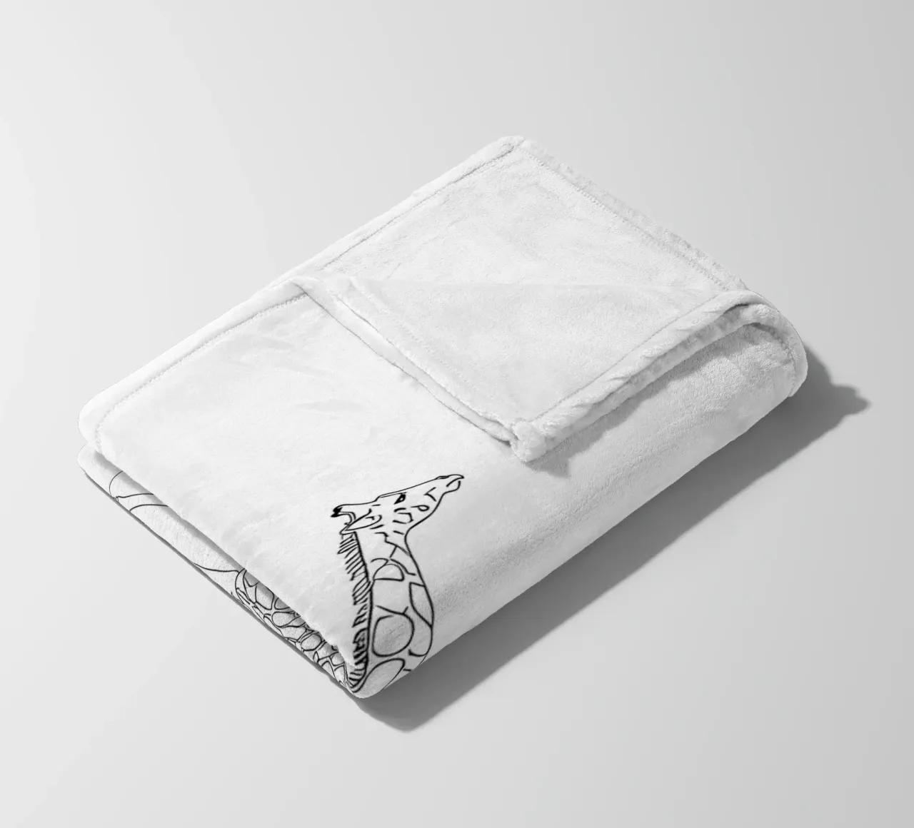 Minimalist Line Drawing of a Giraffe | Modern Abstract Art fleece blanket by Viv Line Art