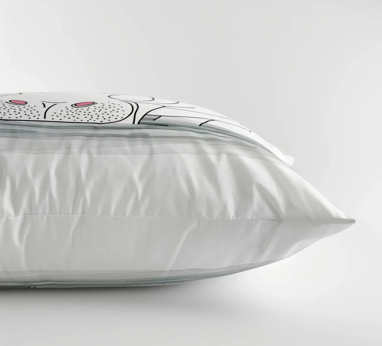 Minimalist Line Drawing of a Hippo in the Water | Modern Abs decorative cushion by Viv Line Art