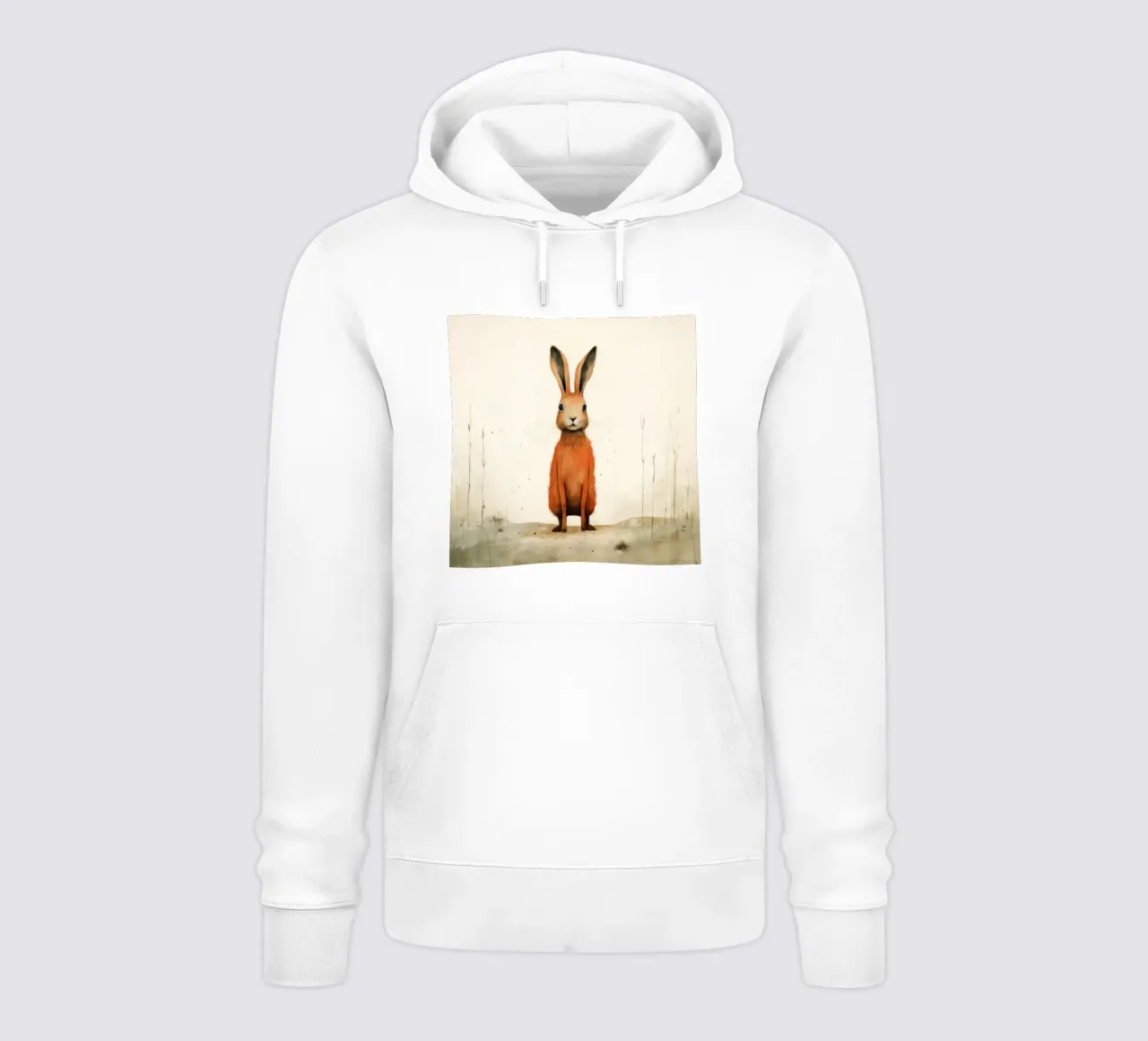 Lepre minima 2 felpa con cappuccio da Minimal Animal Art
