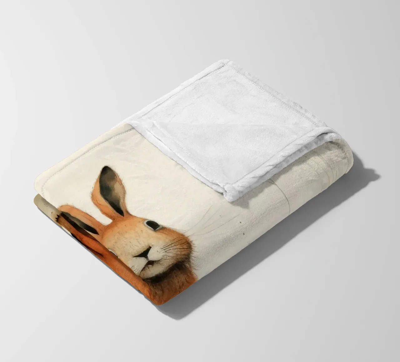 Minimal Hare Fleecedecke von Minimal Animal Art