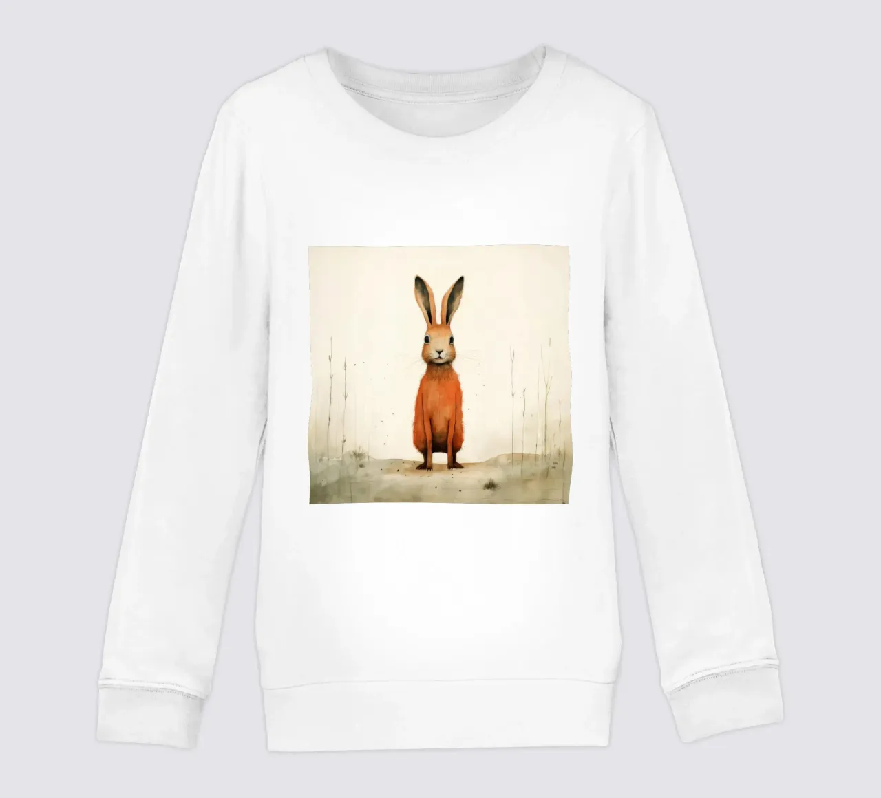 Lepre minima 2 felpa bambino da Minimal Animal Art