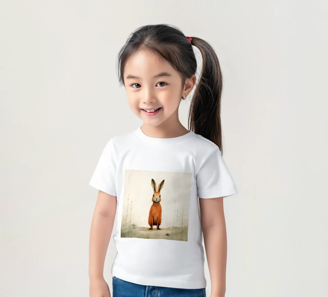 Minimum Hare Kinder T-Shirt von Minimal Animal Art