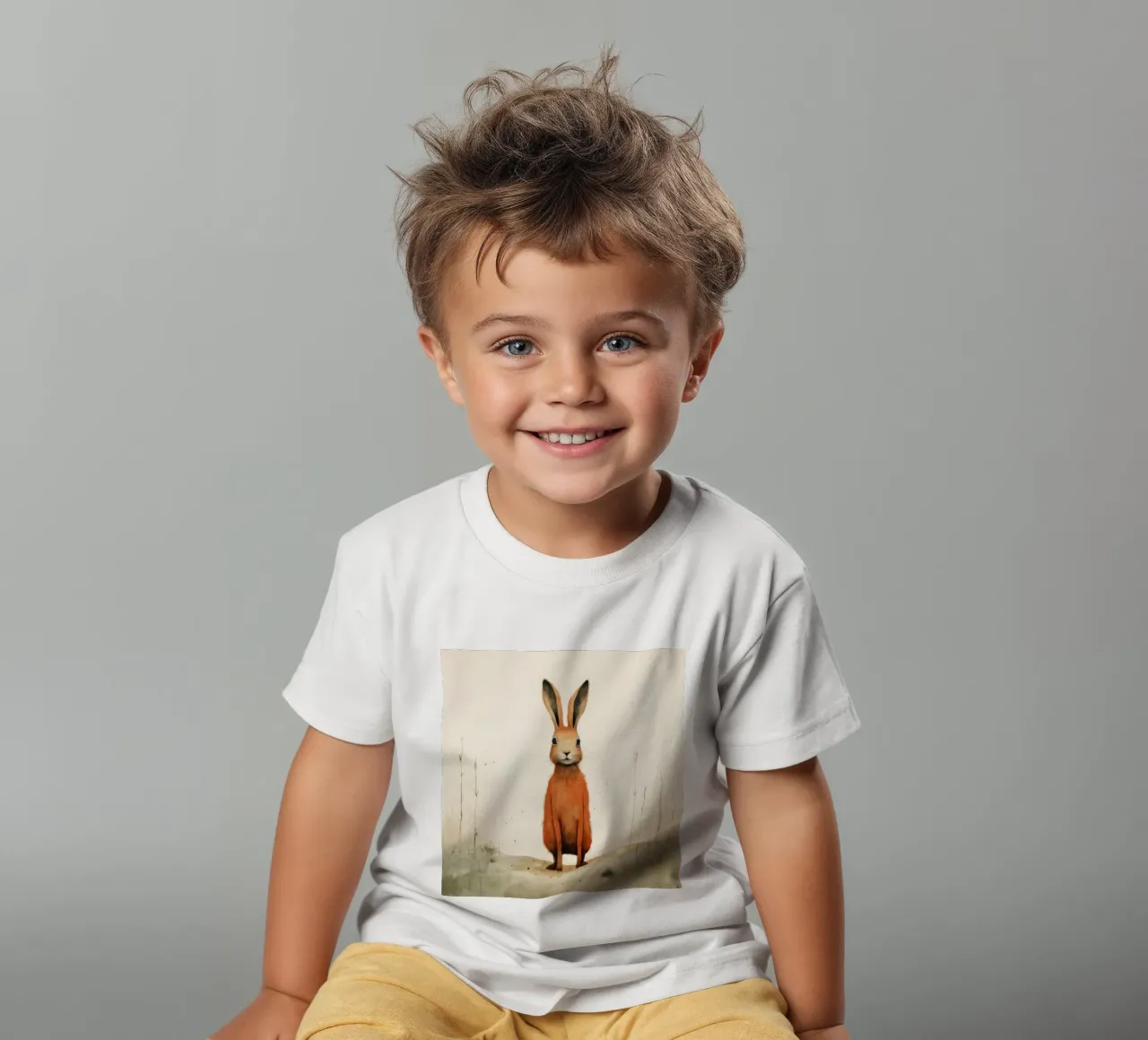Minimum Hare Kinder T-Shirt von Minimal Animal Art