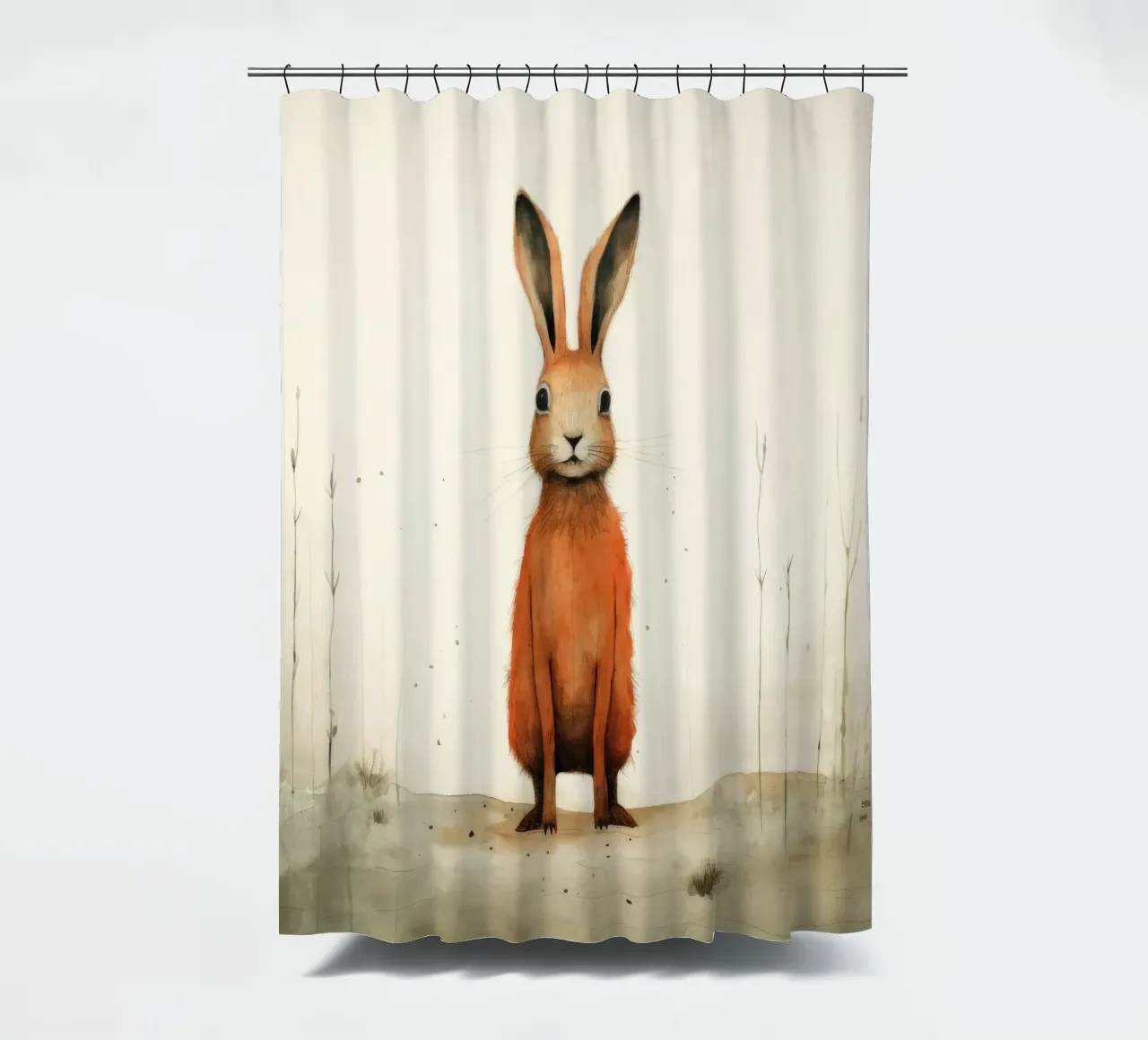 Minimum Hare Duschvorhang von Minimal Animal Art