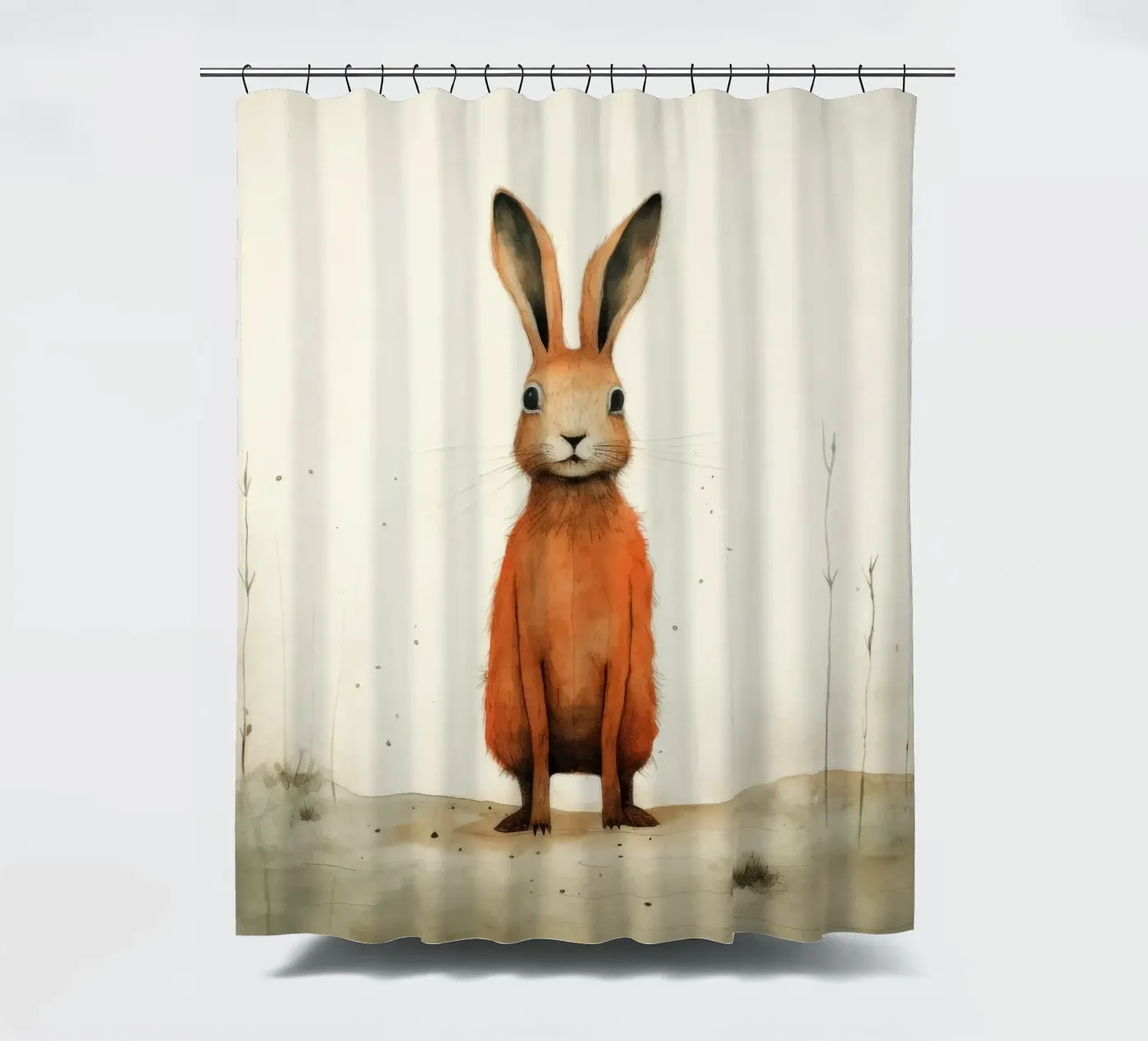 Minimo Hare tenda da doccia da Minimal Animal Art