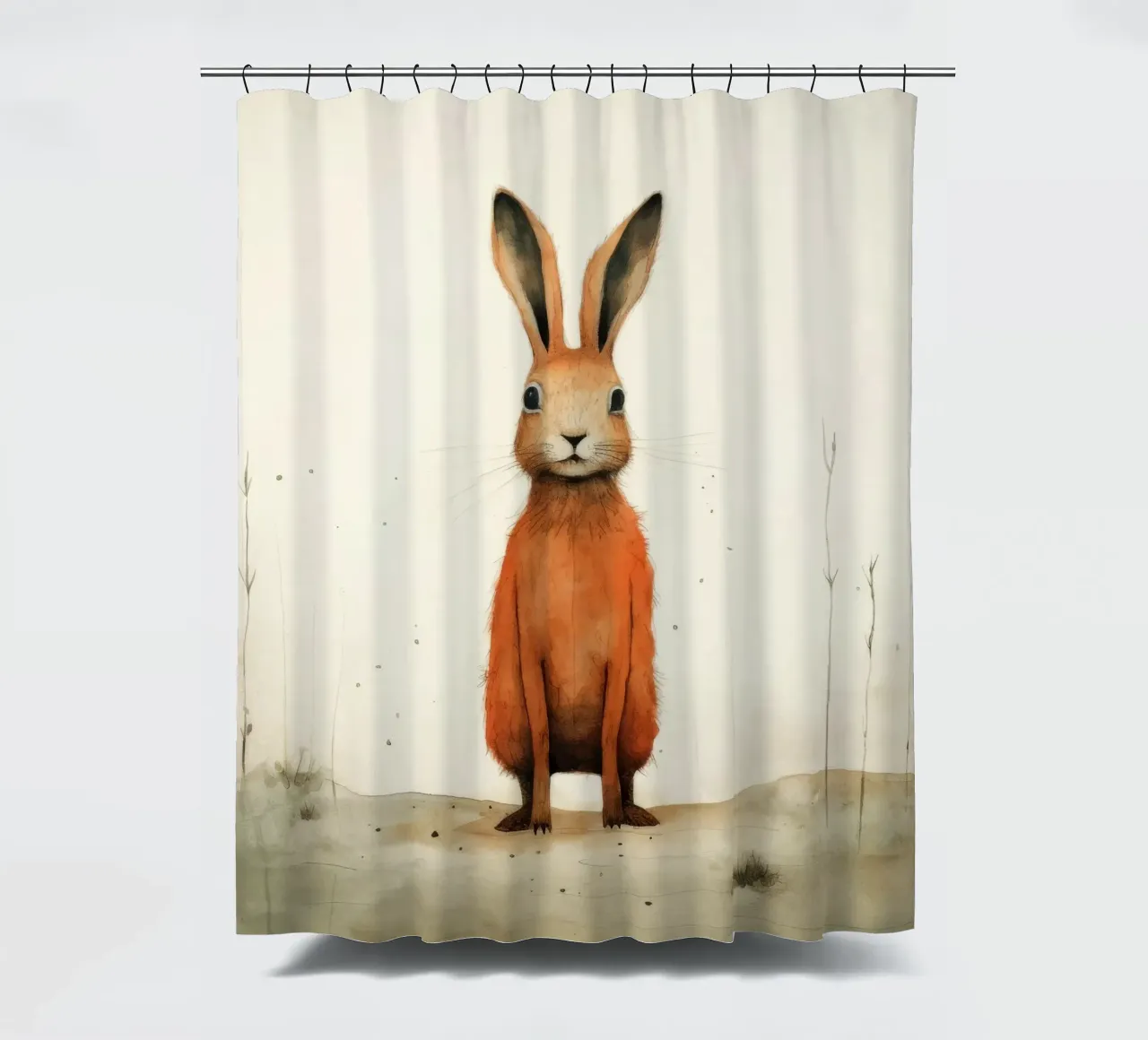 Minimum Hare Duschvorhang von Minimal Animal Art
