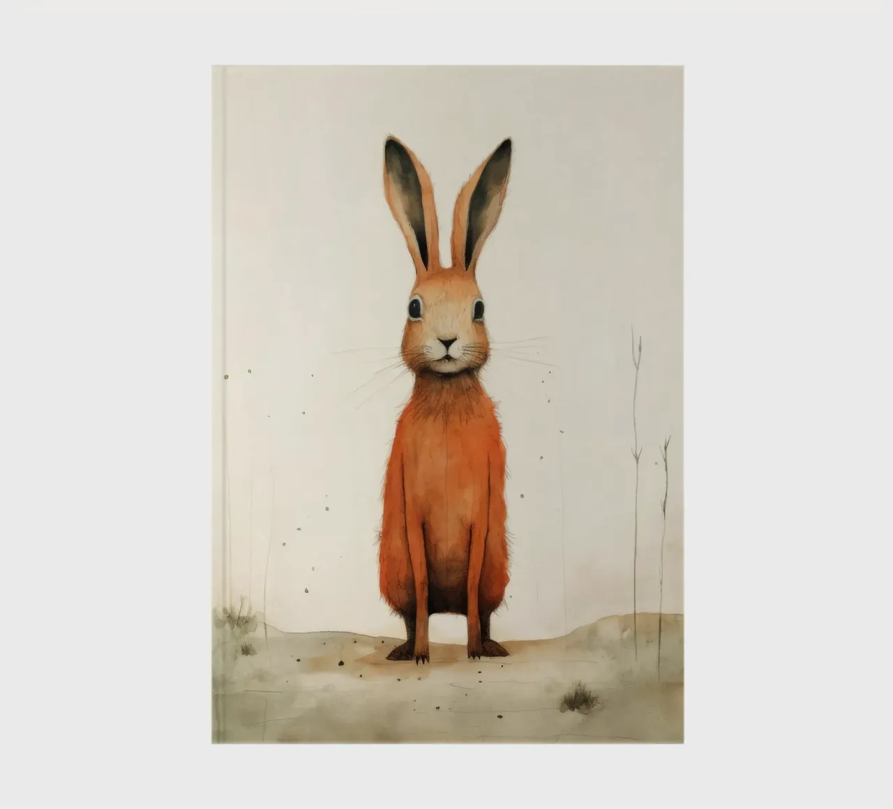 Minimal Hare 2 notebook by Minimal Animal Art