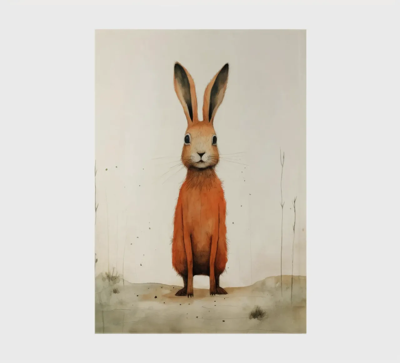 Minimal Hare 2 notebook by Minimal Animal Art